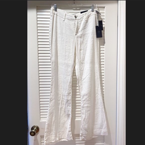 NWT! NYDJ Claire Petite Linen Trouser in White - Picture 2 of 4